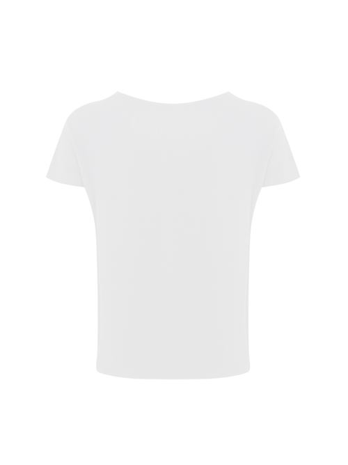 T-shirt in maglia di viscosa bianco Liviana Conti | F5SA27A01-0